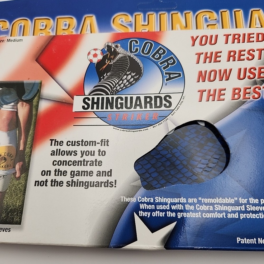 Cobra Striker shinguards blue Shin Guards medium moldable RARE