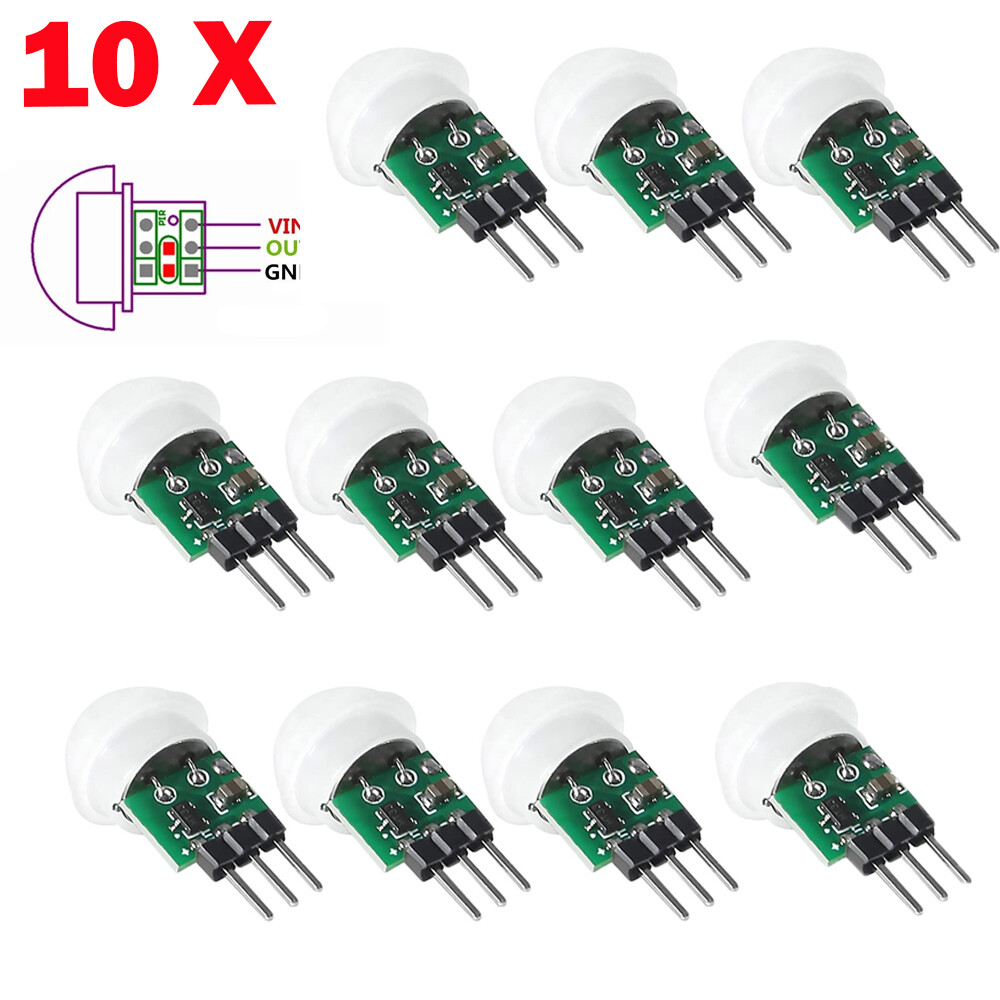 10x AM312 PIR Motion Body Human Sensor Mini Infrared Detector Module DC2.7-12V
