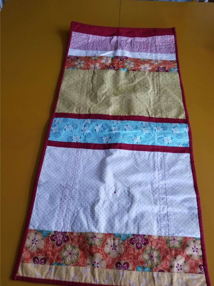 Hand Crafted Floral Quilted Table Topper/Runner Multi-Color