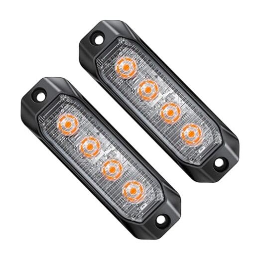 Amber Surface Mount Strobe Lights for Trucks,2026 Updated [SAE Class 1]