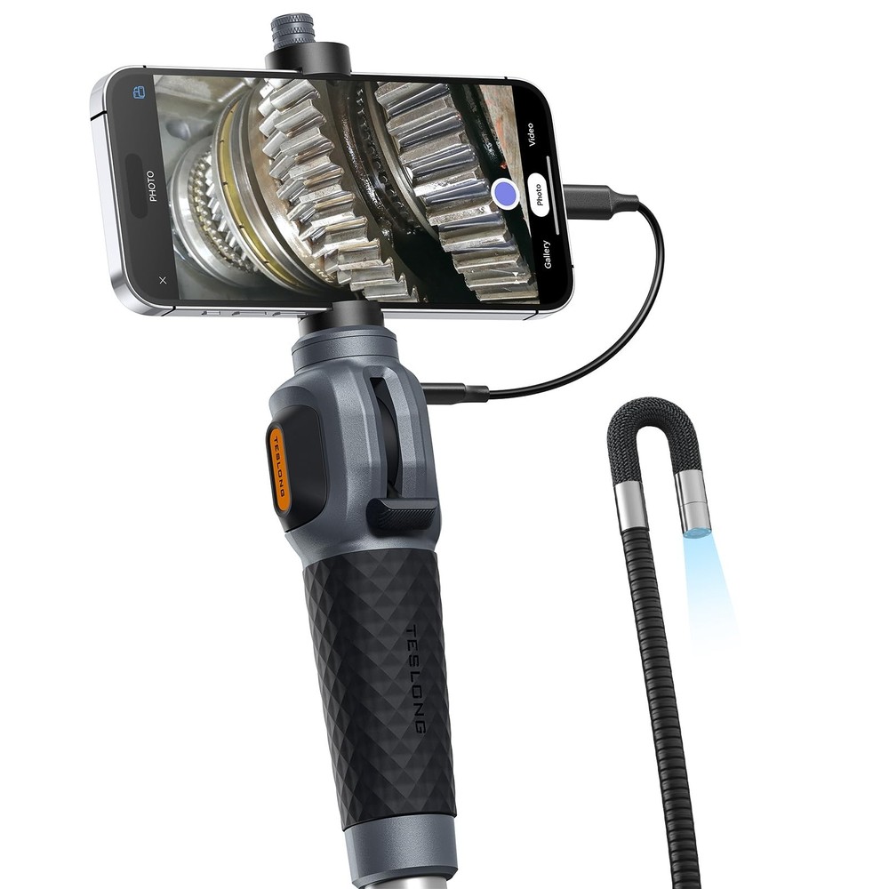 Two-Way Articulating Borescope USB-C Endoscope Inspection Camera, 5FT Probe, Fle
