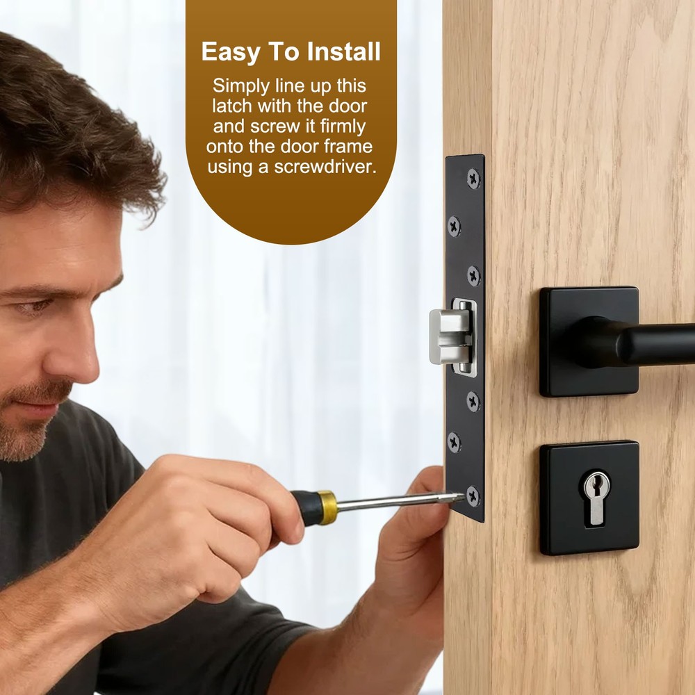 Door Lock Plate, 6 Inch Security Lock (Silver)