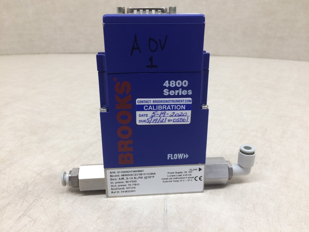 Brooks Instrument Air Mass Flow Sensor Controller 4800 Series 0-10 SLPM
