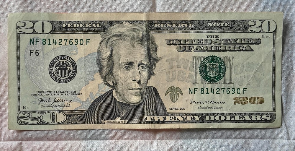 Off Center $20 Dollar Bill Print Error Series 2017A