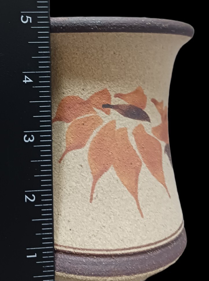 Hand Thown Grog Pottery Vase, Earth Tones,Gritty Texture