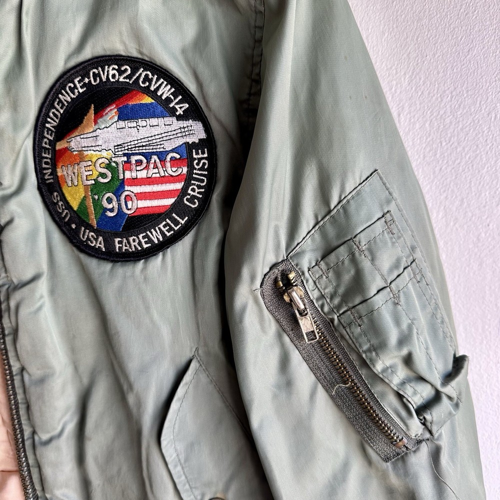Desert Storm Patched Souvenir Flight Jacket Pilot Original Nylon