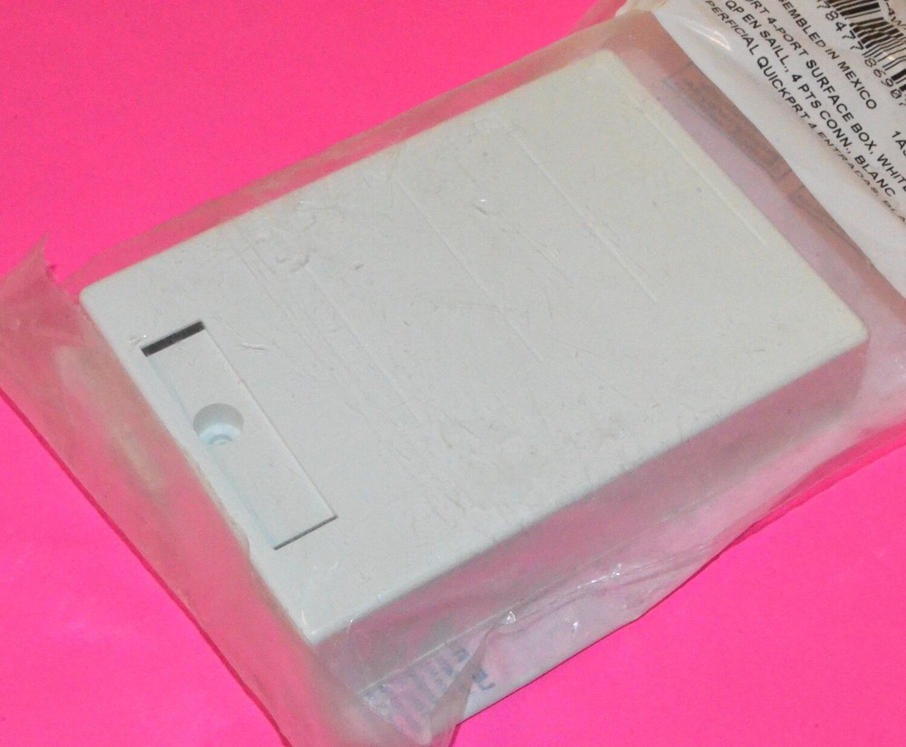 Leviton QuickPort Surface Mount Box, Plenum, 4-Port, White 41089-4WP