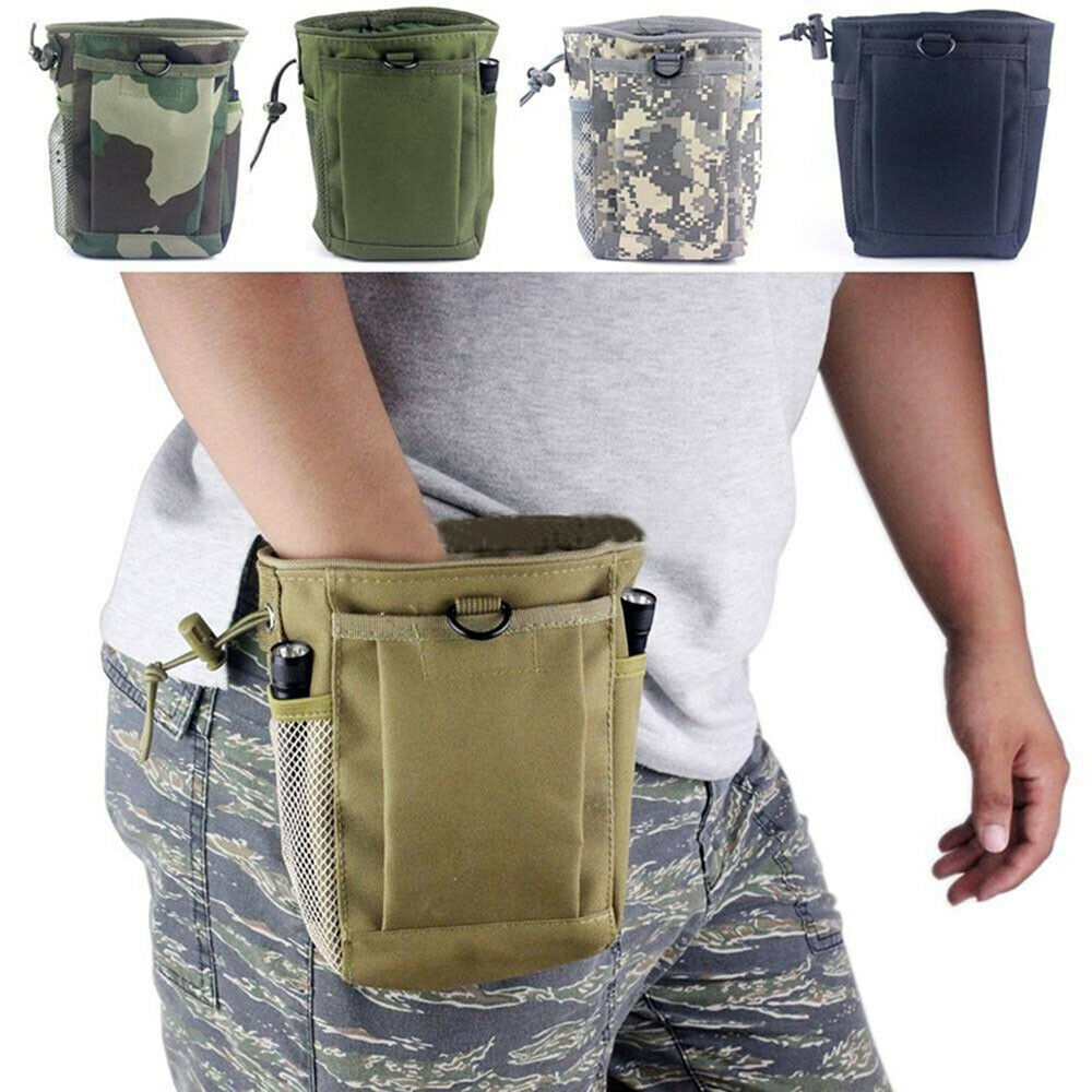 Tactical Molle Drawstring Mags Dump Pouch Shotgun Shell Holder Tool Belt Bag