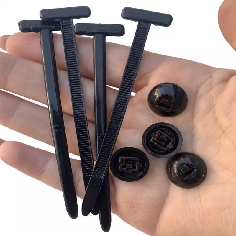 100 Pcs Universal Nylon Cable Tie Buckle Self Locking Zip Ties with Button Lock