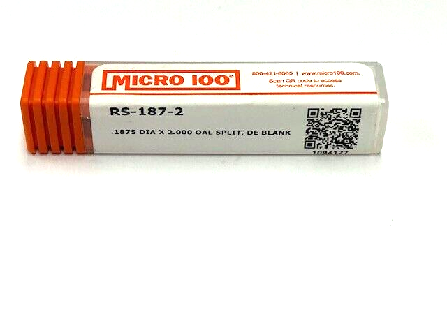 Micro 100 RS-187-2 3/16"Shk x 3/8" Split Length Carbide Split End Double End