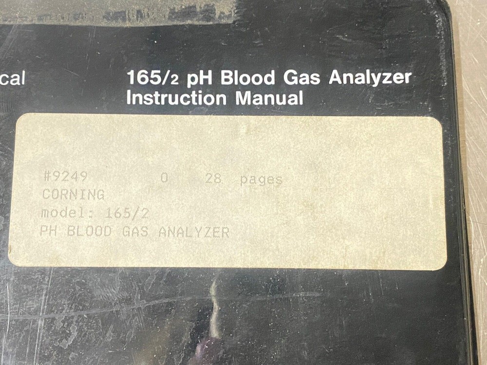 Corning 165/2 Ph Blood Gas Analyzer - Users Guide / Instruction Book / Manual