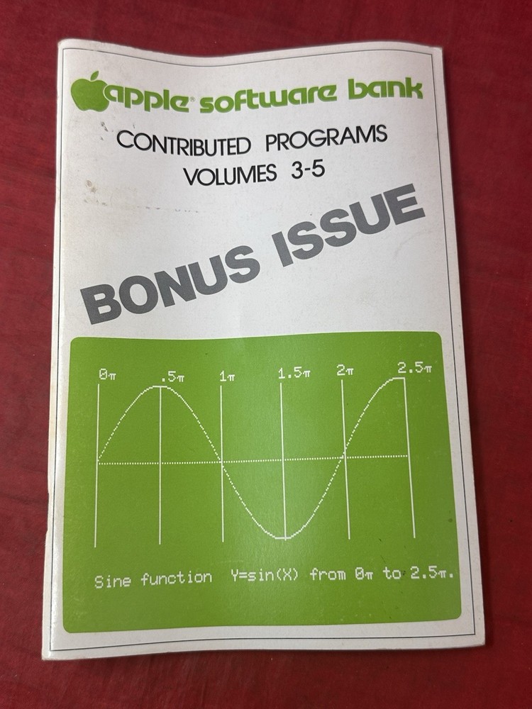 1978 Apple Software Bank Contributed Programs Vol 3-5 Bonus Issue Vintage Book