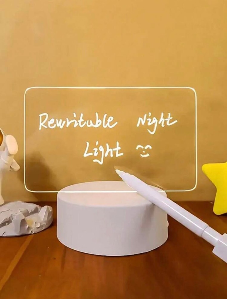 1pc LED Message Board Warm Light Color Night Light, Erasable Writing Message Boa