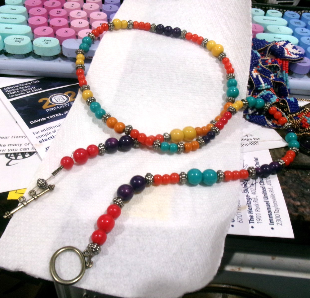 HANDMADE BEADED NECKLACE 30 INCH