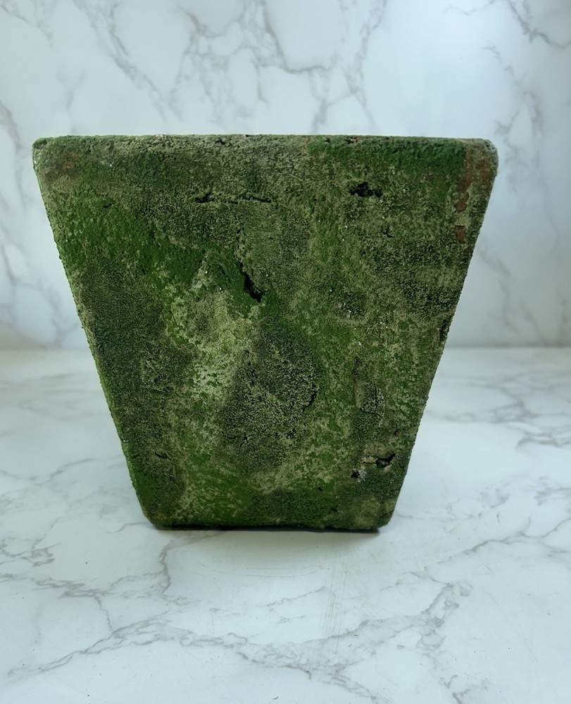 Square Mossed Stoneware Pottery Planter Flower Pot