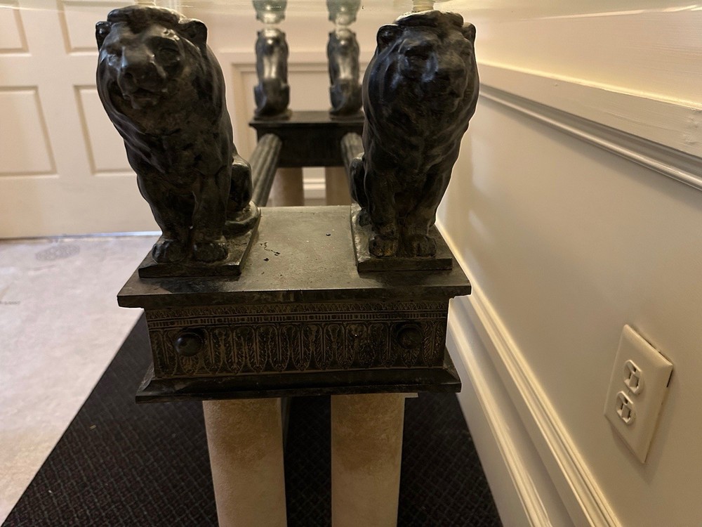 Mid 20th Century Black Lion Console Table