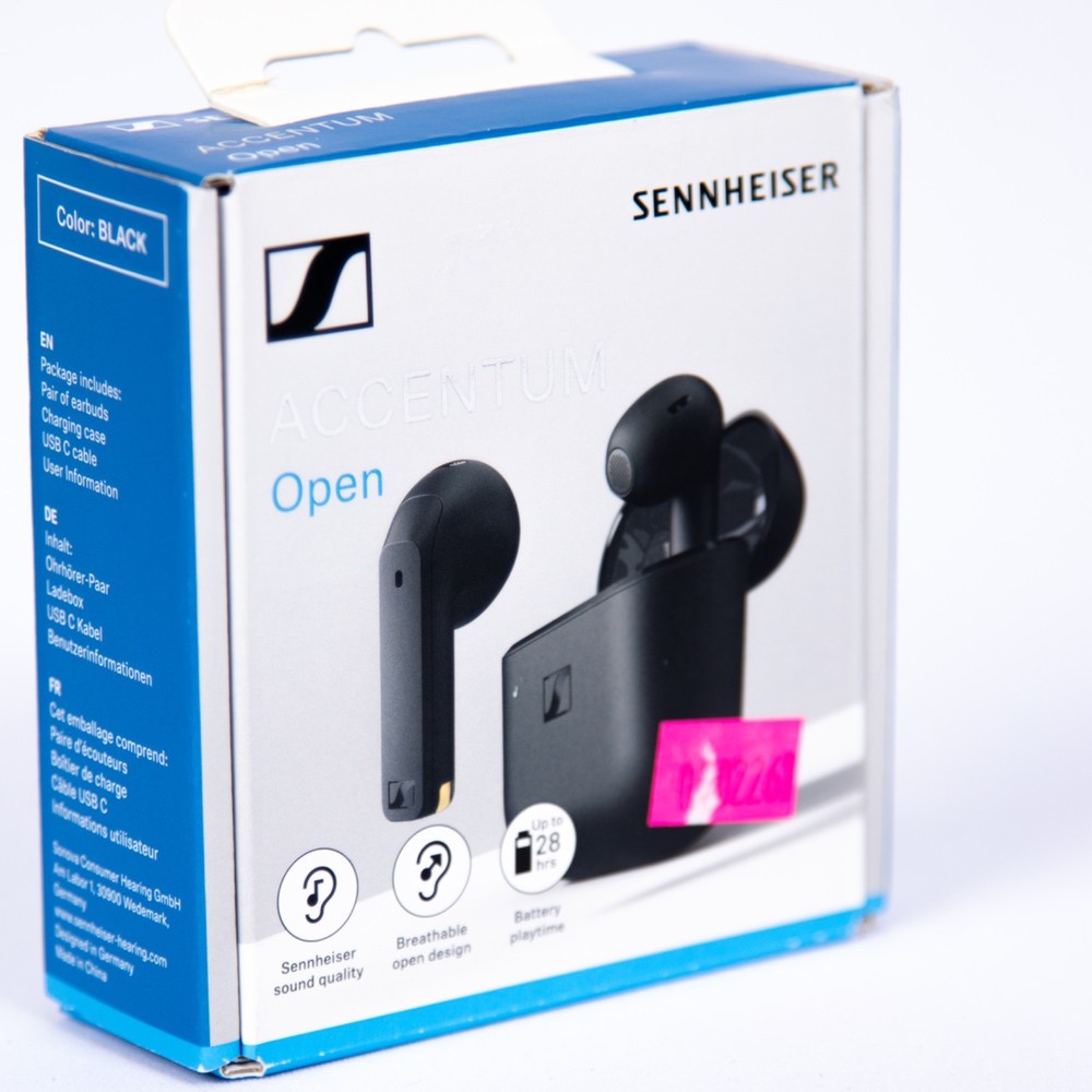 Sennheiser ACCENTUM Open Wireless Bluetooth Earbuds - Black - Open Box