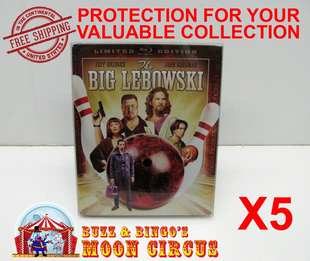5x BLU-RAY/4K OVERSIZE BOX SET (SIZE B4O D) -CLEAR PLASTIC PROTECTIVE SLEEVE