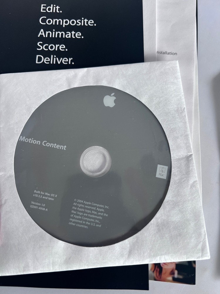 Apple Motion Real-Time Motion Graphics Design CD Vintage.