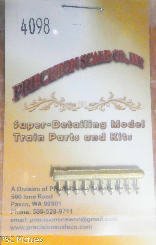 Precision Scale O #4098 Stanchions, Handrail, Short, (Core Size .024th or 6mm)