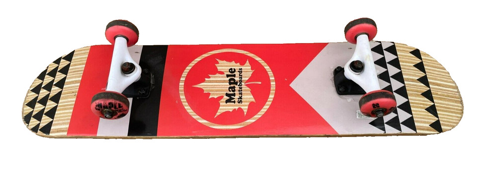 Maple Skateboard 31" x 7-1/2" Complete Board, w/ Maple 53 Wheels
