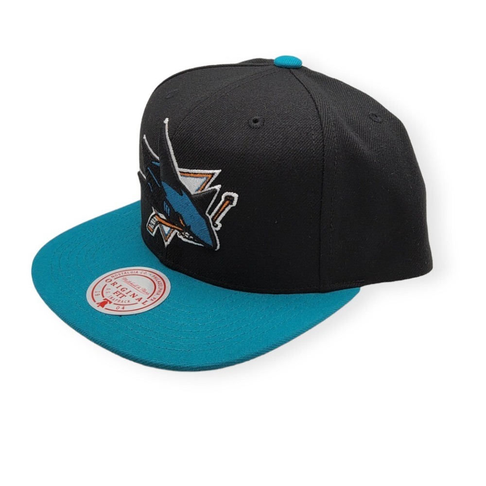 Mitchell & Ness San Jose Sharks Team 2 Tone 2.0 Adjustable Snapback Hat Cap