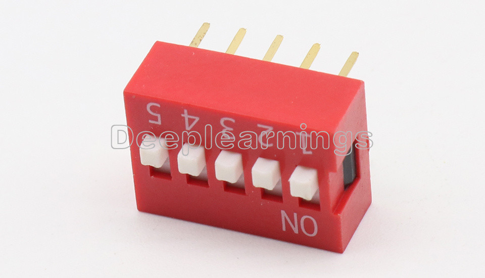 50Pcs Slide Type Switch Module 2.54mm 5-Bit 5 Position Way DIP Red Pitch