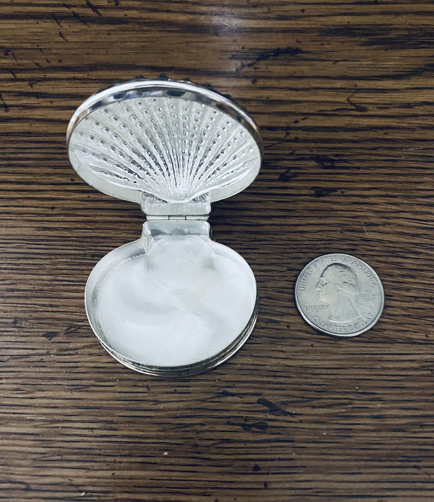 Sterling Silver Shell Pill Box
