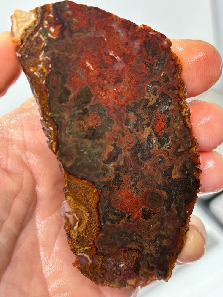 Thin Moss Agate Slab Cabbing Lapidary Carving Combo Ship Avail