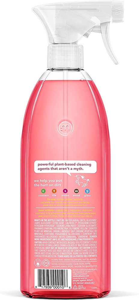 Method All-Purpose Cleaner, Pink Grapefruit, 28 Oz Spray Bottle