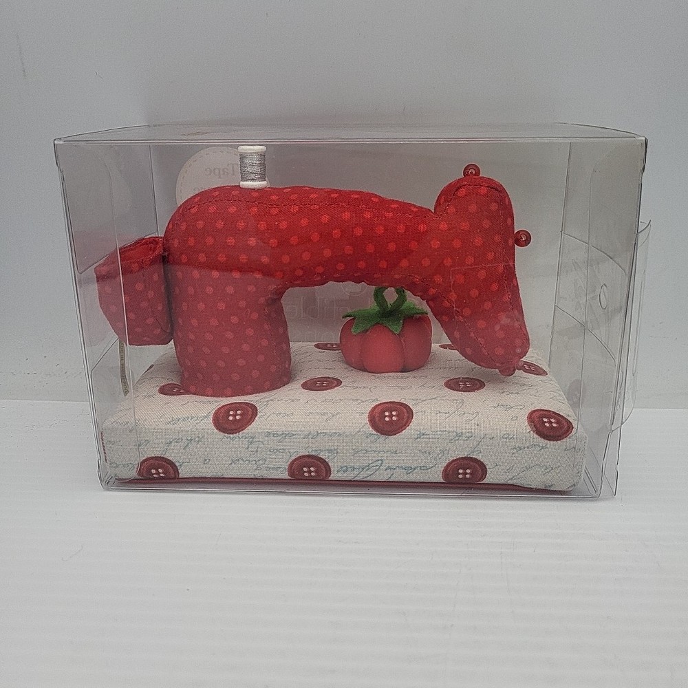 Dritz Sewing Machine Pin Cushion & Measuring Tape Button Pattern Fabric 2015