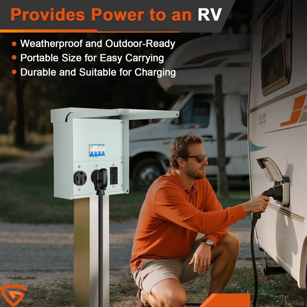 Temporary Power Outlet Panel RV Electrical Panel 20 30 50 Amp Outlet Box