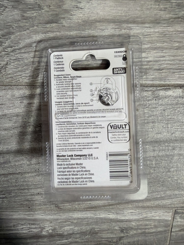 Master Lock Combination Padlock BLUE 1530DCM - Security Level 3 NEW SEALED