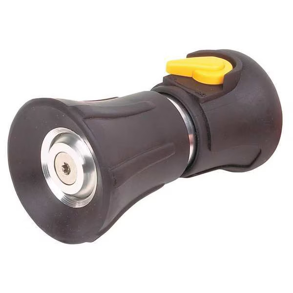 Fire Hose Nozzle, Adjustable Spray Pattern, On/Off Switch, 3/4 in Inlet Size, GH