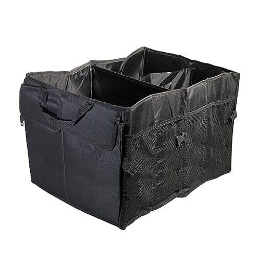 Heavy-Duty Multi-Compartment Collapsible Nylon Car Trunk Storage Organizer Bin