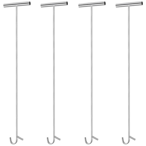 Pack 31" Fifth Wheel Puller 5th Wheel Pin Puller for Semi W Hook 4 Silver