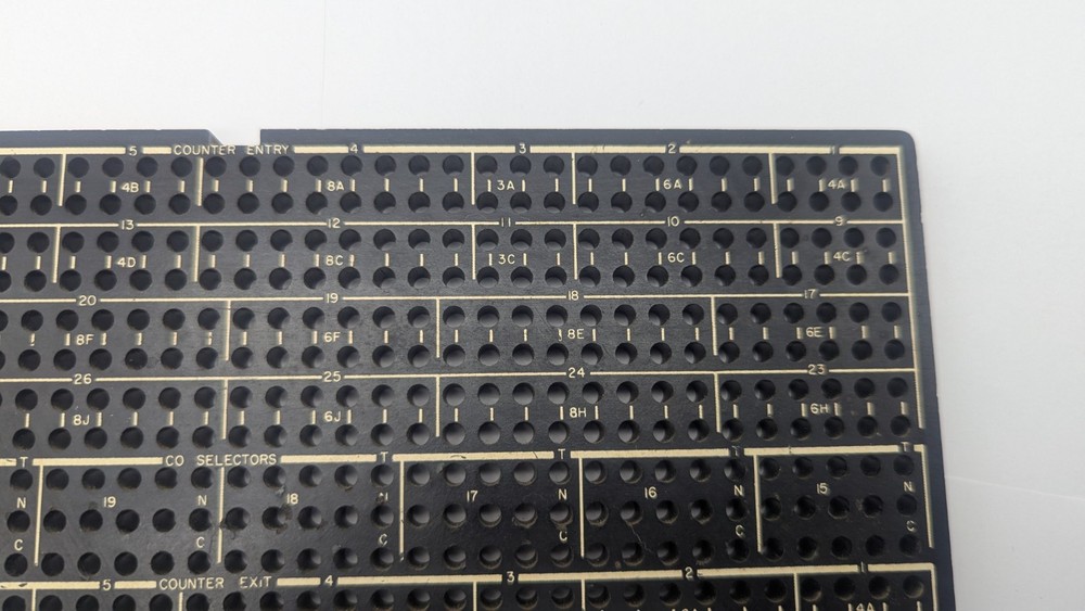 Vintage IBM 407-8-9 ACCOUNTING MACHINE Plugboard Control Panel FOR DISPLAY