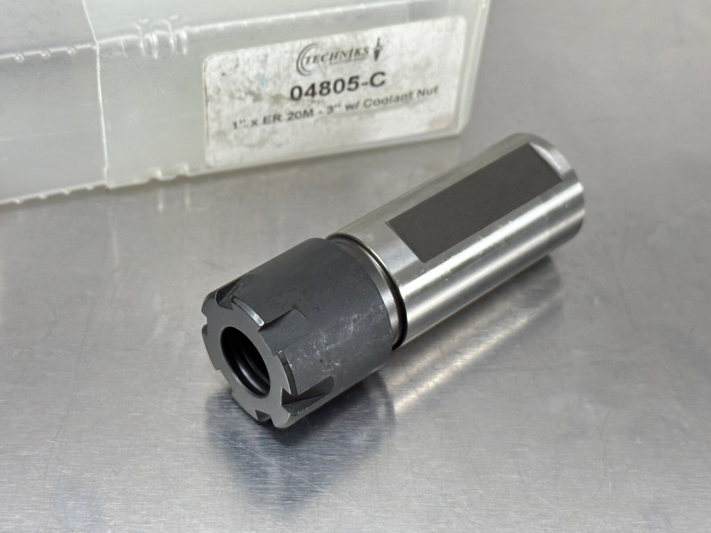 Techniks ER20 Collet Chuck Extension Coolant Mini Nut 1" Shank 04805-C