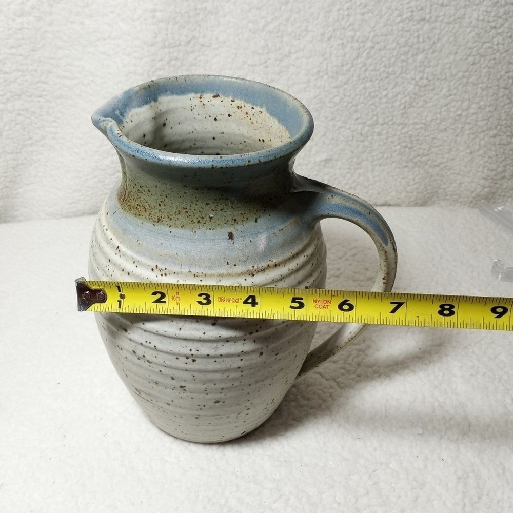 Artist Signed Studio Stoneware Mid Century Pitcher Jug