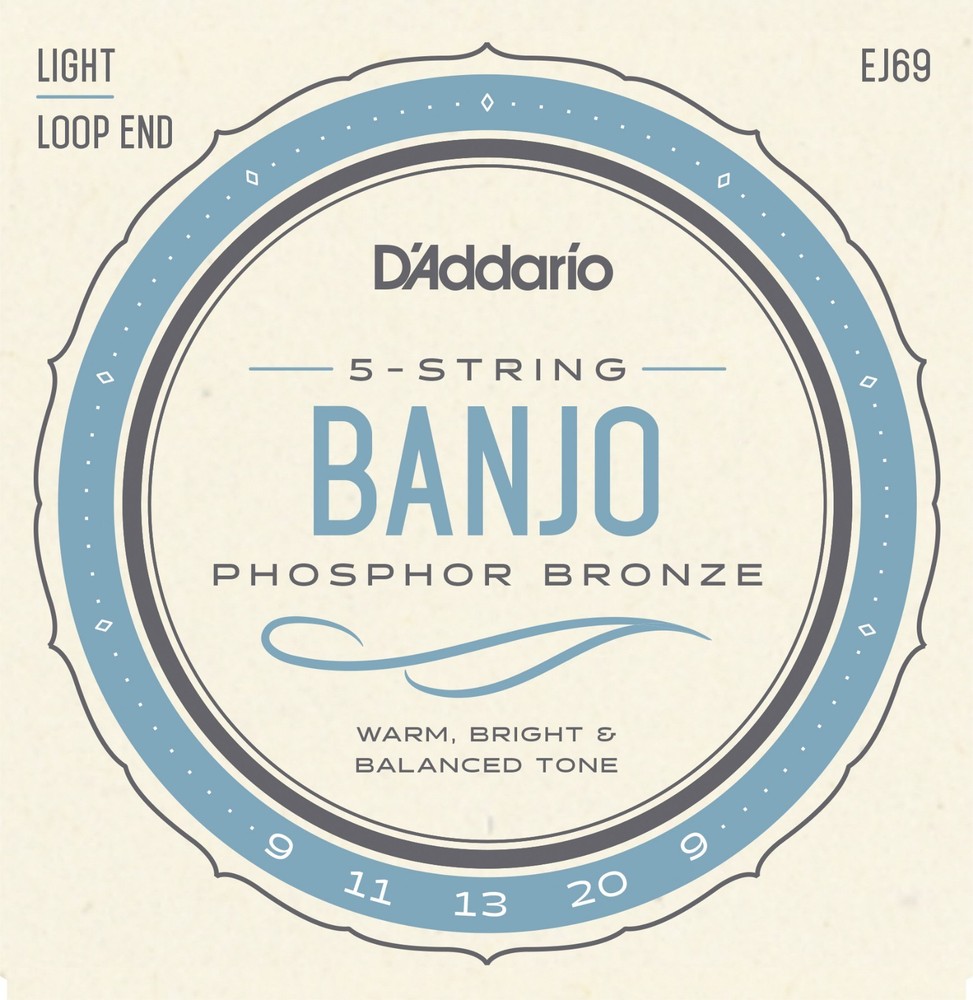 D'Addario EJ69 5 string banjo strings phosphor bronze light 9-20