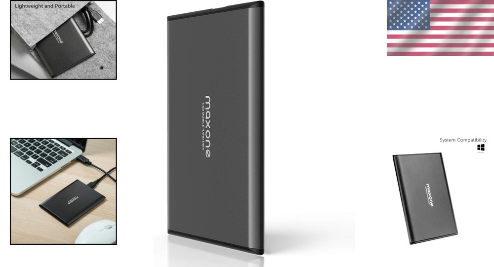 Durable 500GB External Hard Drive - Ultra Thin, High-Speed USB 3.0 Performance