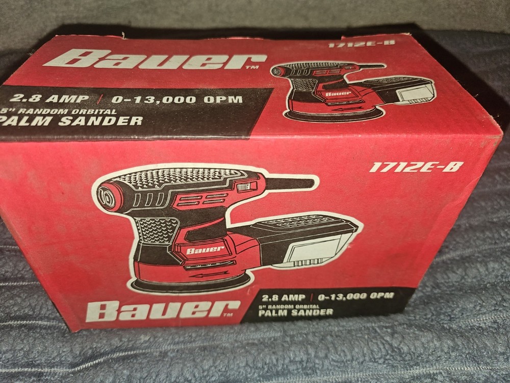 BAUER 2.8 Amp, 5 in. Random Orbit Palm Sander. Model 1712E-B