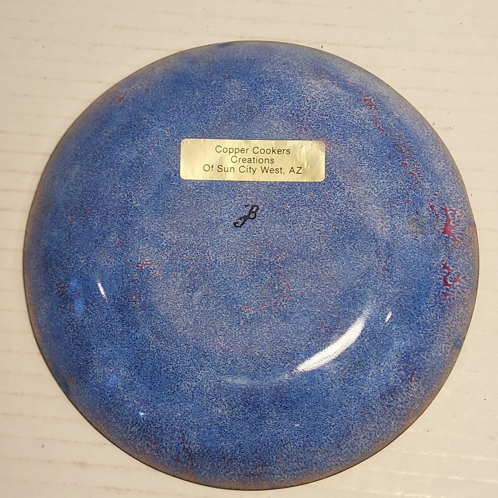 Enamel Over Copper Dish by Copper Cookers Creations