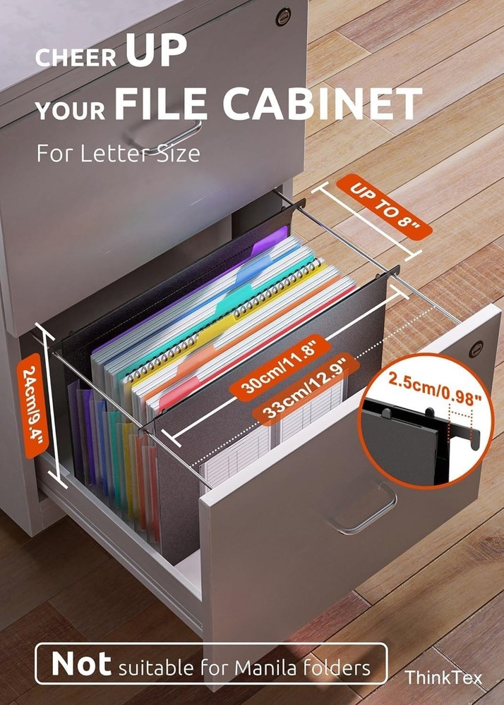 Durable Plastic Filing Folders with 7 Pockets - Letter Size, 3 Pack - Expandable