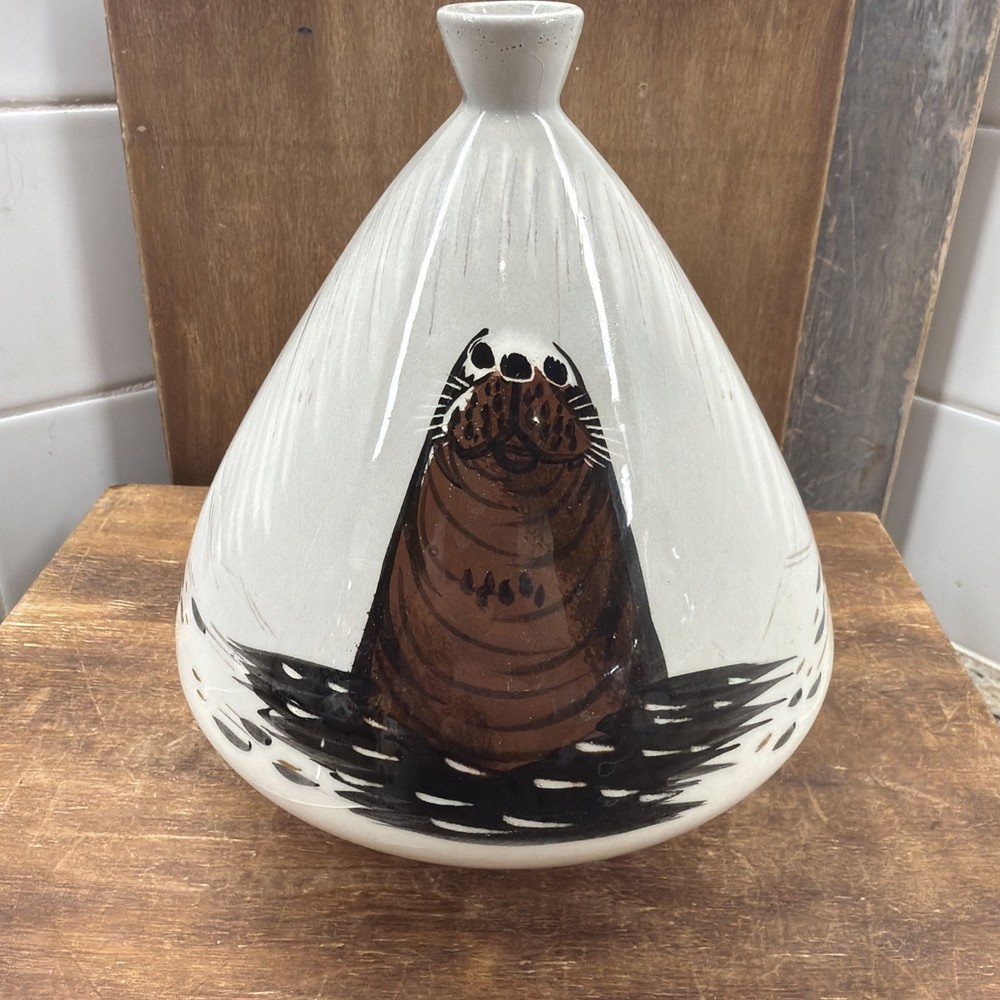Signed Studio Pottery Tealight Holder Bear Ceramic Incense Burner 6.5”