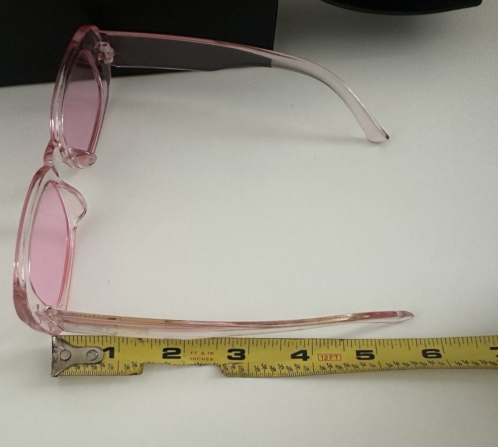 Pink Eyeglasses With Clear Plastic Case & 2 Clothes