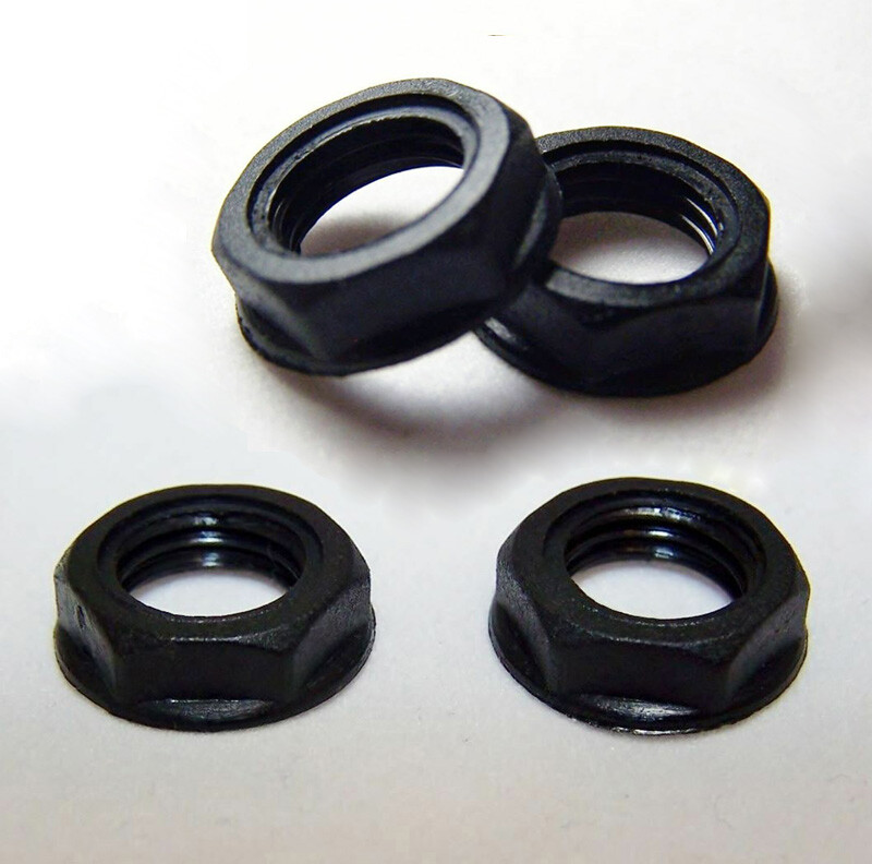 Amplifier Plastic Hex Nuts black for use with 1/4in Cliff Jacks (4)