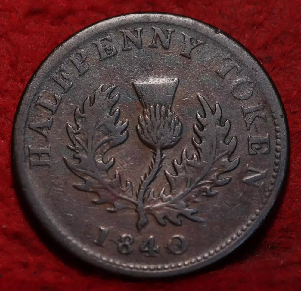 🇨🇦 1840 Canada Nova Scotia 1/2 Cent Coin