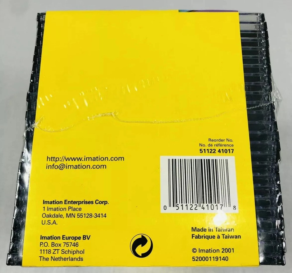 Imation CD/DVD Storage Cases 25 Count Slim Design Storage - New Sealed