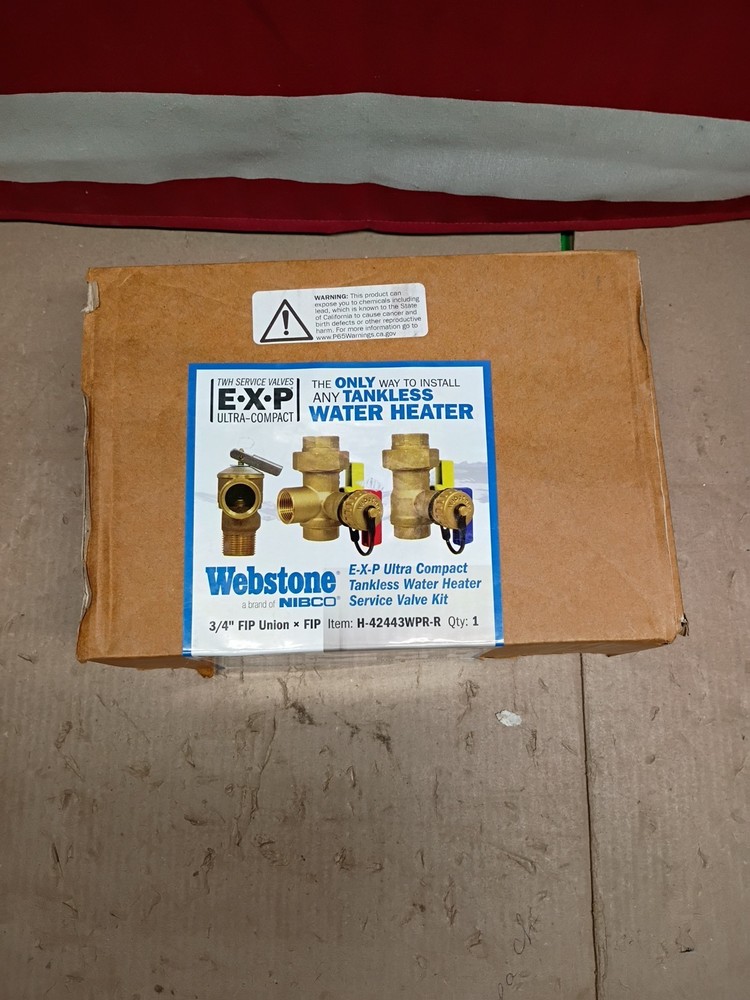 Webstone 3/4 in. EXP Ultra-Compact Tankless Water Heater Service Valve 42443 OB